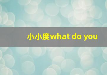 小小度what do you